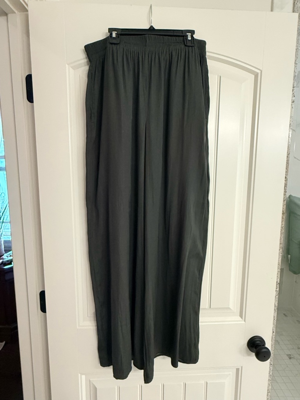 Philosophy Hunter Green Wide-Leg Elastic Waist Palazzo Pants - Picture 2 of 3